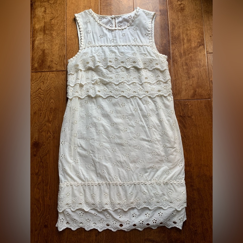 J crew women’s off white lace dress size 8